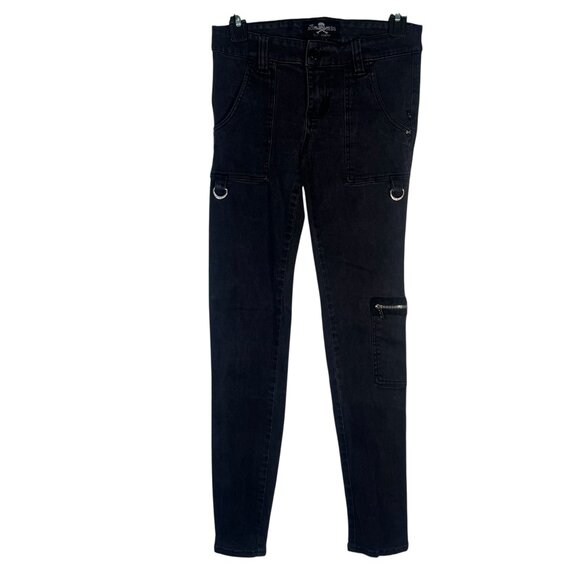 Royal Bones Skinny Jeans Pants w Zippers D-Rings Goth Punk Emo Metal Hot Topic 7 - Picture 1 of 8